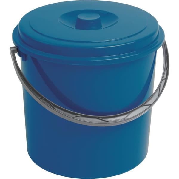 Hink med lock Curver 12l blå plast