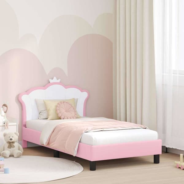 Moderna barnsängram - vidaXL - Rosa - 80x160 cm - Ingenjörsträ - Sängbotten-system