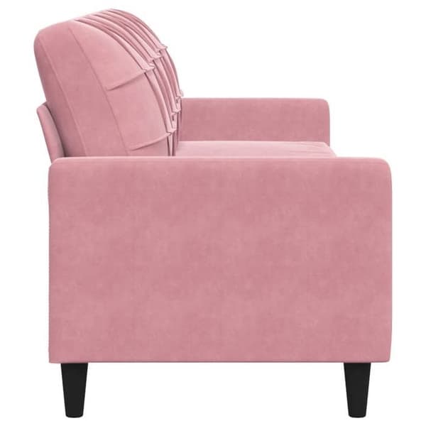vidaXL 3-sitssoffa Rosa 210 cm Sammet 4007647