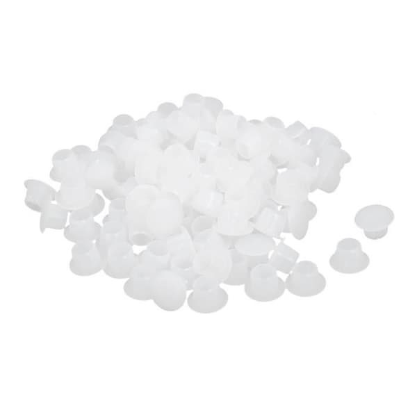 sourcingmap 8 Mm Diameter Raka I Plast Täcker Skruvhål Vit Lock 100Pcs