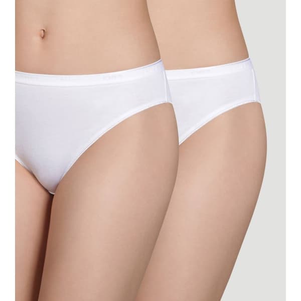 "Slip - DIM - Midi - 2-pack - Ekologisk bomull 95%/5% elastan - Vit 48/50"