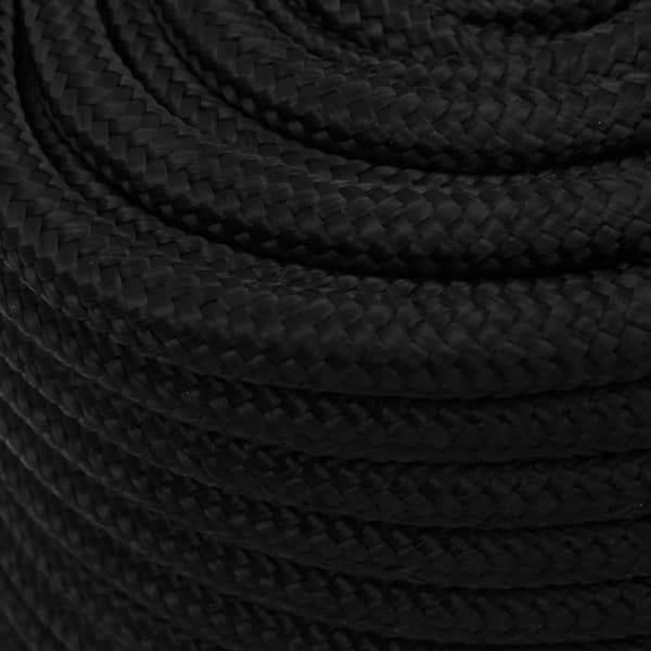 152836 vidaXL Arbetsrep Svart 16 mm 100 m Polyester
