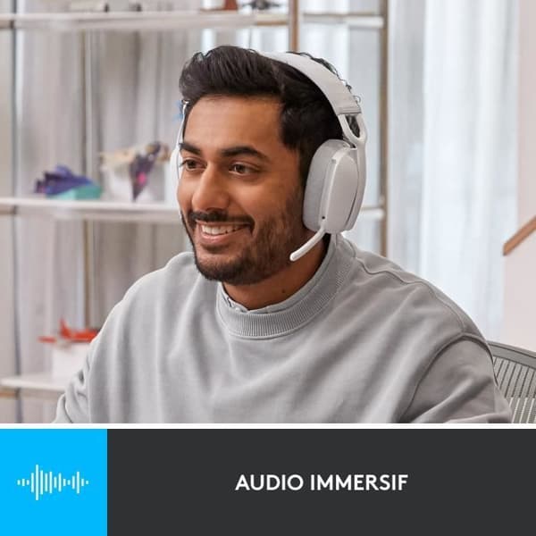 Hörlurar - Trådlösa - Logitech - Zone Vibe 100 - Bluetooth - Störningsskydd - Vit
