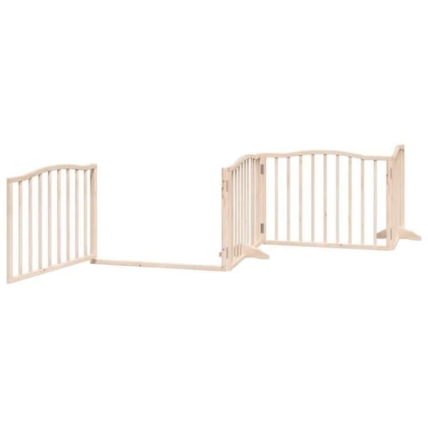 vidaXL Hundgrind med dörr 4 paneler av poppel 352209