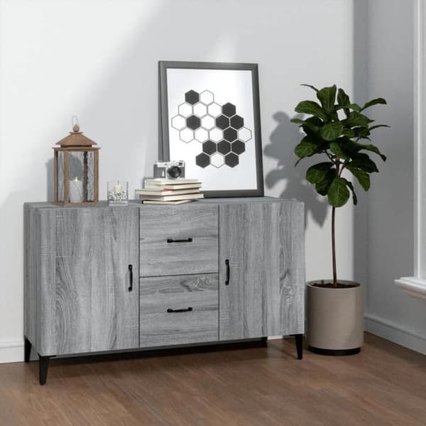 vidaXL Buffé Sonoma grå 100x36x60 cm Ingenjörsträ 817469