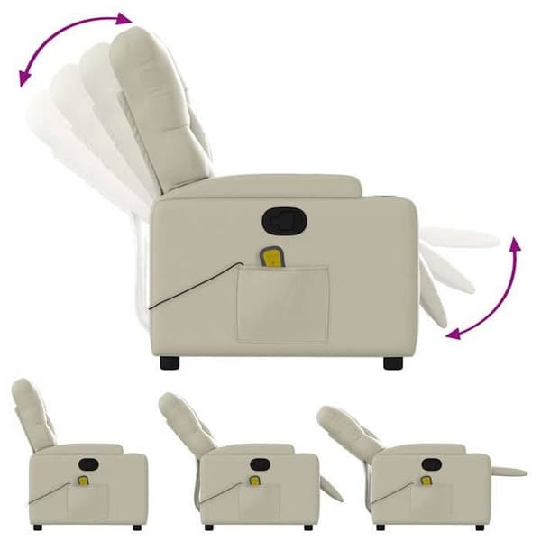 vidaXL massagefåtölj kräm konstläder 372511
