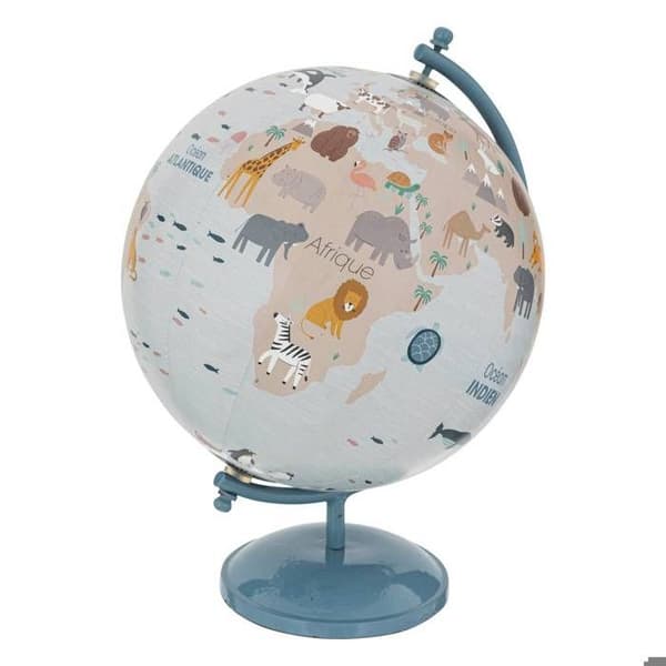 Globus barn D.20cm bas metall blå