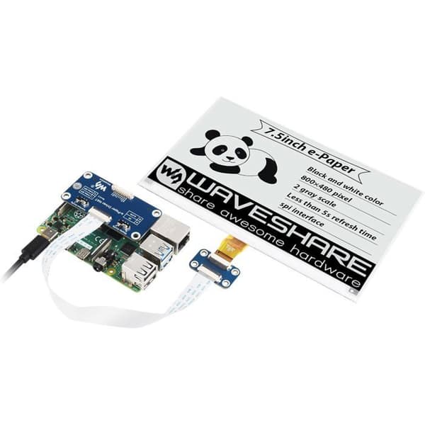 E-Papper Skärm 7.5 tum Waveshare V2 800x480 för Raspberry Pi och Jetson Nano
