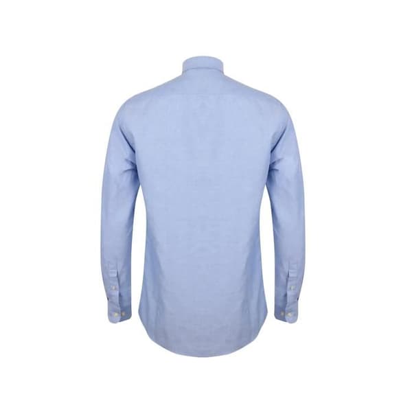 Henbury Regular Fit långärmad skjorta - blå