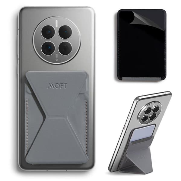 Bumpertelefon - MOFT - 4,7 tum - Grå växtläder - Stöd/plånbok/handtag - 25 g
