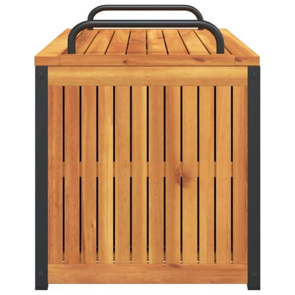 vidaXL Utomhus kuddbox i solid akaciaträ och stål, kuddbehållare, förvaringsbox, box 367609