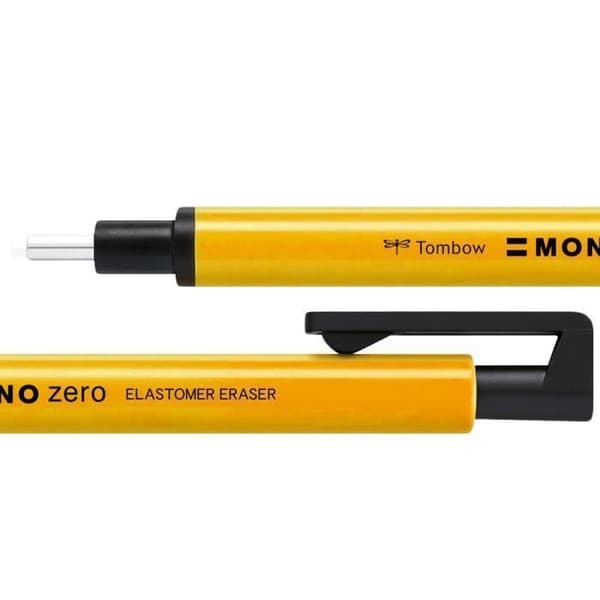 Tombow MONO Zero blyertsgummi 2,3 mm rund spets - neongul, påfyllningsbar
