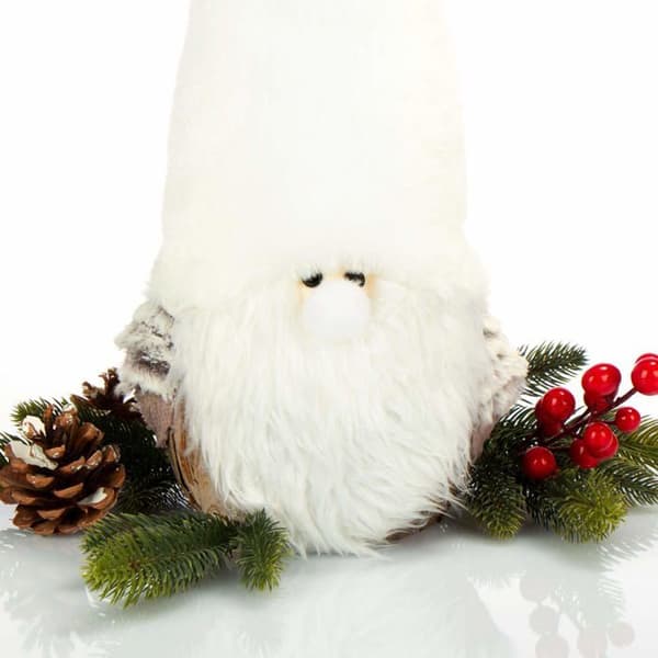 Julälva figur - COM-FOUR - CF13741 - 41 cm - grå/beige - polystyren/plast/trä