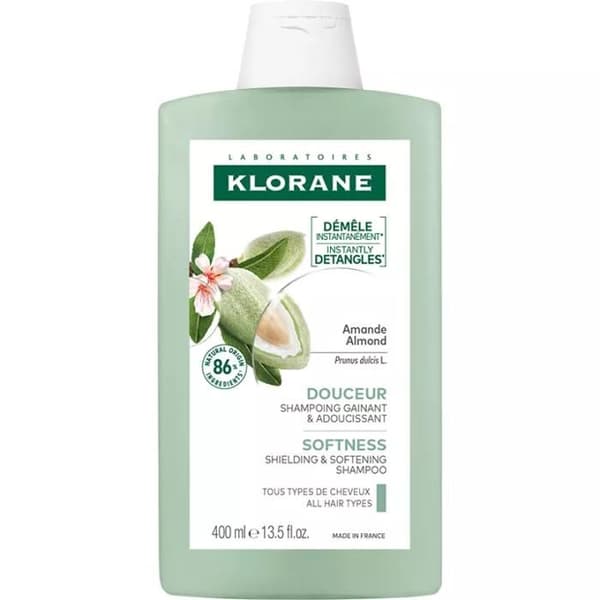 Schampo - KLORANE - Mandel - 400 ml - Unisex - Skyddande och Närande