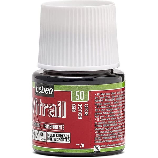 Glasyr - PEBEO - Röd - 45 ml - Transparent - Opalescent