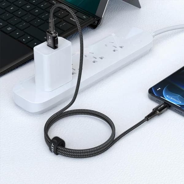 USB till Lightning-kabel - ACEFAST - C1-02 - 1,2 m - 2,4 A - MFi (Svart)