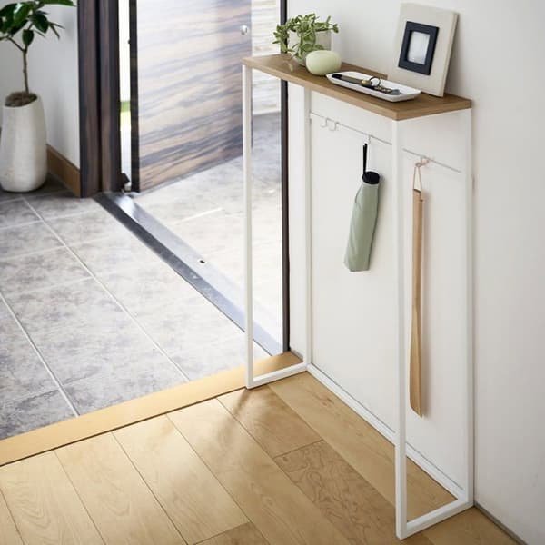 YAMAZAKI - Konsol i metall och trä - L60 cm - Vit