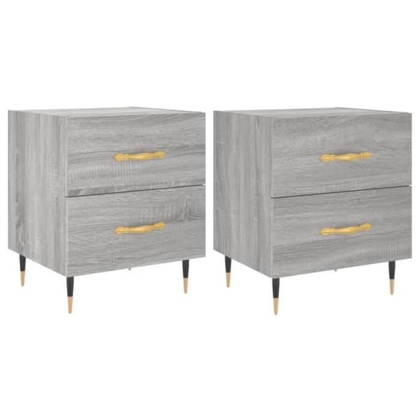 vidaXL Sängbord 2 st Sonoma Grå 40x35x47,5 cm 827273