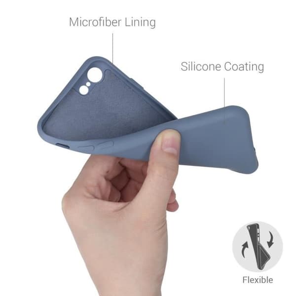 kwmobile Silikonfodral blå-grå för Apple iPhone 7/8/SE (2020) - Mjuk skyddsfodral