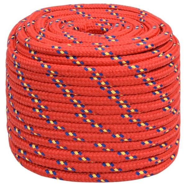 152415 vidaXL Båtrep Röd 16 mm 100 m Polypropylen