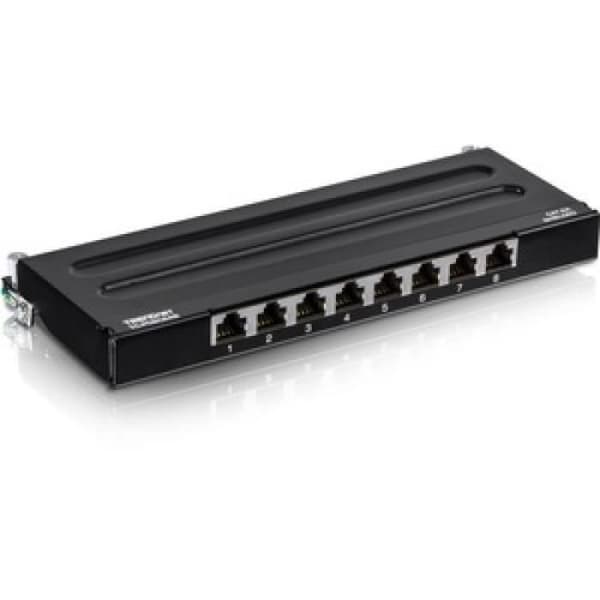 Patchpanel 8 portar - Noname - CAT6A - Skärmad - Trådad - Svart