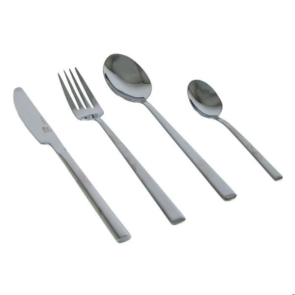 Set med 16 bestick i industriell stil: silverfinish