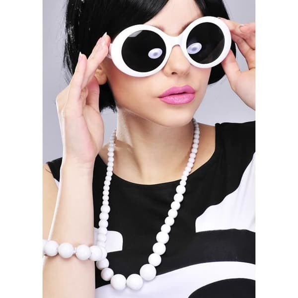 Collier - 60-talet - Vit - Plast