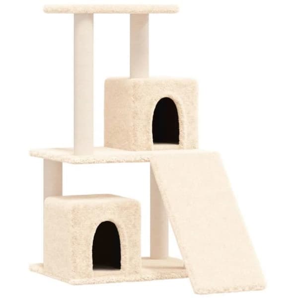 171663 vidaXL Sisal kattträd med skrapstolpar kräm 82 cm