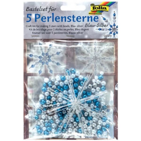 folia Beaded Star Kit, 340 st, Röd 0,000000 Svart