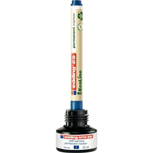Permanent bläck - edding - MTK 25 - Blå - 25 ml - Påfyllnadsflaska