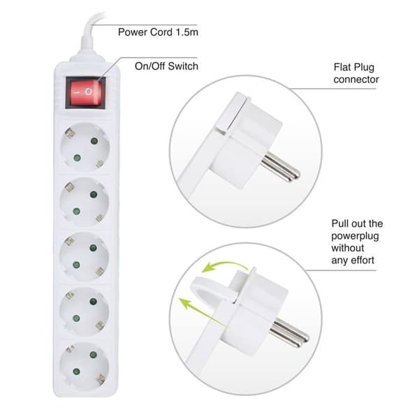 Act Power Strip - AC2455 - 5 Sockel Power Strip