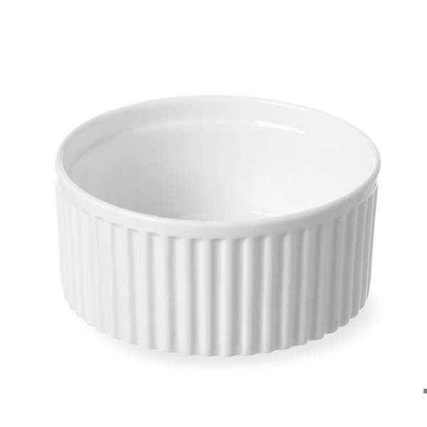 Ramequin - HENDI - Ø120×H55 mm - Porslin - Set om 6 - Ribbad