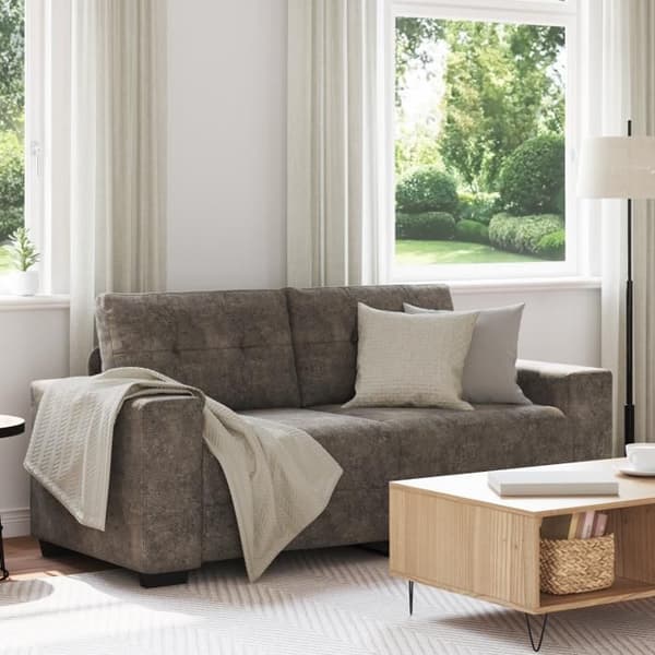 Soffa Love Seat Mörkgrå 140 cm i Syntetläder