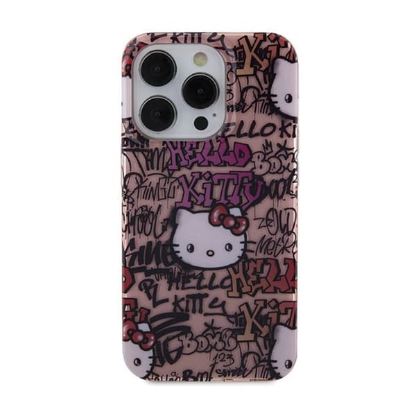 Telefonplånbok - HELLO KITTY - iPhone 15 Pro Max - Rosa - Mjuk - Design med Hello Kitty