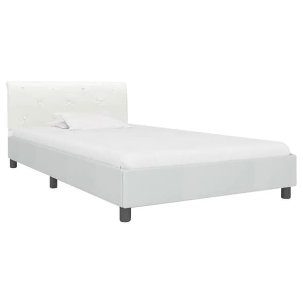 vidaXL Sängram Vit Konstläder 100 x 200 cm 284871