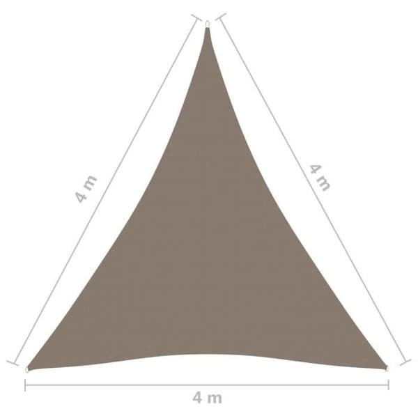vidaXL Parasollskydd Oxford Tyg triangulär 4x4x4 m Taupe