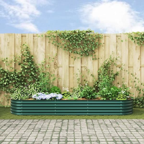 Höjdbädd Grön Trädgård 320x80x44 cm Galvaniserad stål