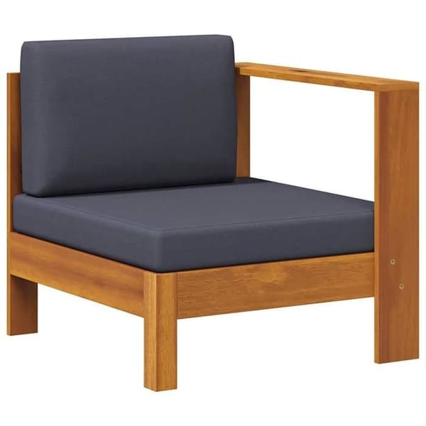 vidaXL Centralsoffa med 1 armstöd Mörkgrå Solid Acacia