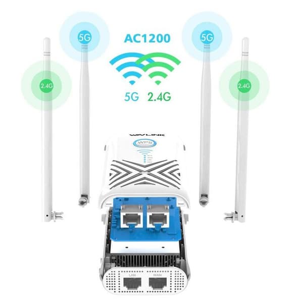 Wavlink Extender WiFi AC1200 WN579X3 Dual Band 1200Mbps Multifunktion EU-plugg