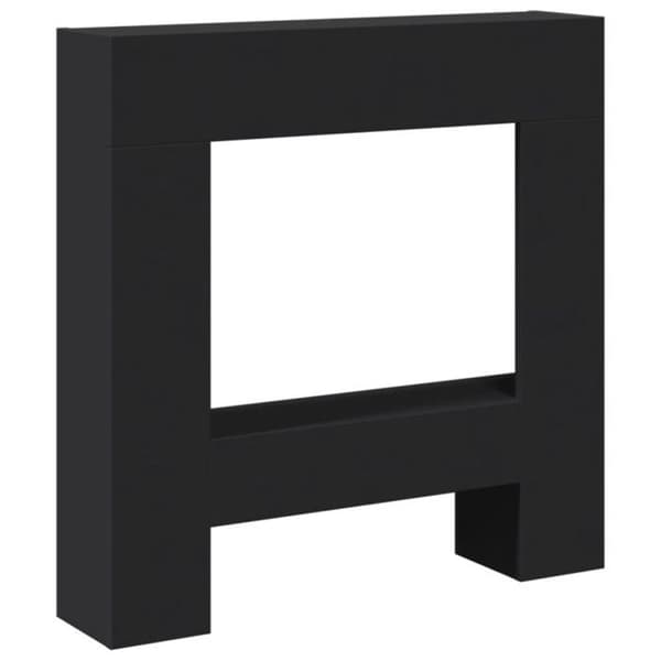 Svart eldstadsram 81x18x82 cm ingenjörsträ