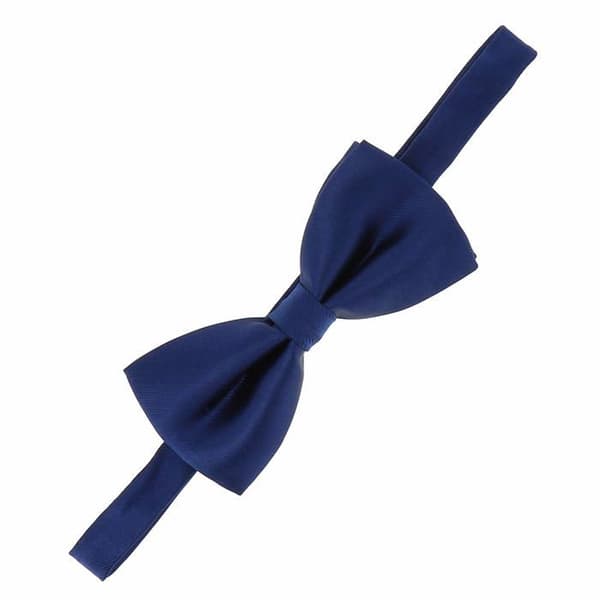 Förknutna fluga för män i satin - Mörkblå, bröllop och fest, 100% polyester