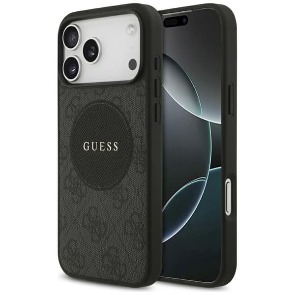 Coque Guess 4G Circle Classic Logo MagSafe för iPhone 17 Pro - Svart