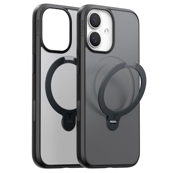 Coque Torras Ostand Spin MagSafe Series för iPhone 17 - Svart