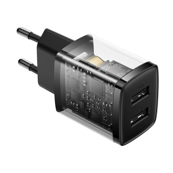 Laddare - Baseus - CCXJ010201 - 2xUSB - 10.5W - Svart