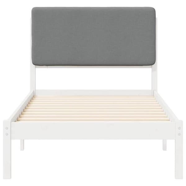 vidaXL Sängram med vadderad huvudgavel Ljusgrå 90 x 200 cm, Sovrum, Rektangulär, Modern möbel 877938