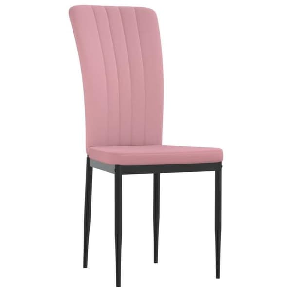 vidaXL Matstolar set om 4 Rosa Sammet 326108
