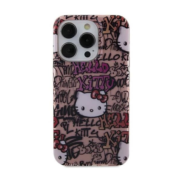 Telefonfodral - Hello Kitty - iPhone 11 - Rosa - Flexibel - Graffiti Design
