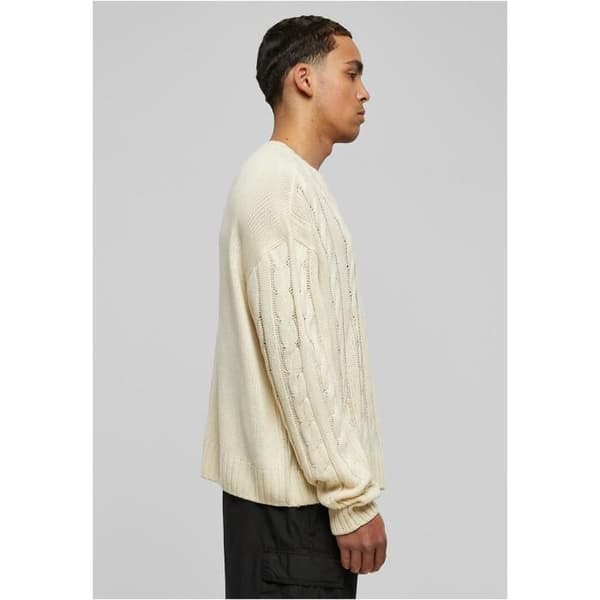 Pull - URBAN CLASSICS - Boxig - Akryl - Rundad krage - Färg benvit