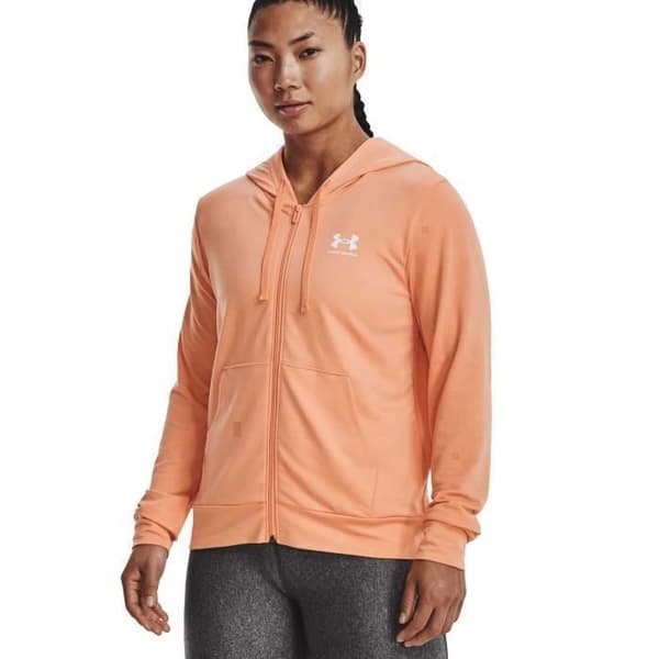 Under Armour Rival Terry zip hoodie - Orange - Dam