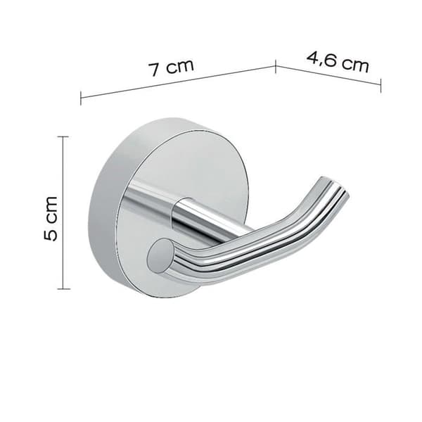 Dubbel krok - GEDY - 23261300200 - Rostfritt stål - 2 krokar - Väggmontering